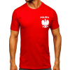 Červené pánske bavlnené tričko s potlačou Polska 5064