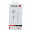 Kábel Swissten USB - USB 3.1 typ C, 1,5 m, biely