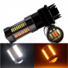 LED autožiarovka Rabel P27/7W 3157 dual color 66 smd 4014 oranžová biela so šošovkou USA (445)