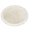Dywany Łuszczów Okrúhly koberec BERBER 9000, krémová - strapce, Berber, Maroko, Shaggy kruh 120 cm