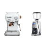 Ascaso Dream PID, Cloud White + Eureka Atom Specialty 65, chrome