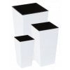 Záhradný kvetináč - 3x Finezja Pot Set + vložka bieleho lesku (SADA 3x KVETINÁČ Finesse + vložka White Gloss)