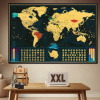 Stieracia mapa sveta - EN verzia Deluxe XXL - zlatá
