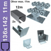 Sada 11m/825kg Zn SV-136x142mm , samonosný system so zinkovanou kolajnicou