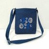 Folklórna kabelka/kapsa z čiernej alebo modrej rifloviny s výšivkou vzor Kristián modrý Veľkosť: kapsa, Farba kabelky: Modrá riflovina