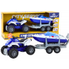 LEAN TOYS Policajná štvorkolka s prívesom na loď a motorovým člnom