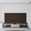 Nástěnné panely 12 ks hnědé 60 x 15 cm umělá kůže 1,08 m² Hnědá 343987