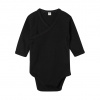 Body detské Babybugz kimono s dlhými rukávmi - čierne, 0-3 mesiacov