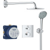 GROHE Grohtherm sprchový systém pod omietku s termostatom, horná sprcha 1jet priemer 210 mm, ručná sprcha 1jet, chróm, 34734000