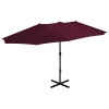 vidaXL Vonkajší slnečník s hliníkovou tyčou 460x270cm bordovo-červený - Červená - 62192-17093