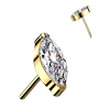 Titánová bezzávitová koncovka so zirkónom Marquise Farba: Zlatá / Číra