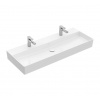 Villeroy & Boch Memento 2.0 Dvojumývadlo 120x47 cm, bez prepadu, 2 otvory na batériu, alpská biela 4A22C101