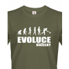 Pánské tričko pre kuželkárov Evolúcia kolky, Barva Military - 69, Velikost S Bezvatriko.cz 0434