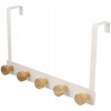 Vešiak - Vešiak na dvere 5 háčikov bambus biely kov 34 (Vešiak - Vešiak na dvere 5 háčikov bambus biely kov 34)