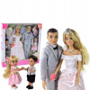 Teddies nevesta a ženích Anlily plast 28 cm s rodinou
