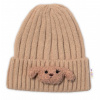 Detská zimná čiapka Bear, Baby Nellys - cappuccino, veľ. 48-54 cm, 98-104 (2-4r)