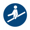 Značka Použiť zábradlie, ISO 7010, plast, 200 mm, 10 ks