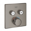 Grohe GROHTHERM SMARTCONTROL podomítková termostatická baterie, pro 2 spotřebiče, Water Saving, kartáčovaný hard graphite