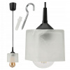 BERGE Stropná závesná lampa lustera 100cm 1xe27 sklenený tyčinidlo v obraze biely