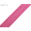 Šikmý prúžok bavlnený šírka 14mm zažehlený - 25 m - ružová tm. - 400 773 ružová tm.