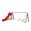 Playground System Reťazová dvojhojdačka so šmykľavkou celokovová - B (v.p. 1,5 m)
