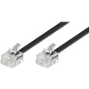 PremiumCord TK6-03B telefonní rovný 6P4C (RJ-11) plug - 6P4C (RJ-11) plug, 3m, černý