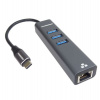 PremiumCord Adapter USB-C na Gigabit 10/100/1000Mbps + 3x USB3.0 konektor (ku31ether04)
