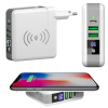 Interlook KP-Super | Multifunkčná nástenná nabíjačka | 2x USB-A 1x USB-C | Powerbanka 6700mAh | Qi indukčná nabíjačka Biely