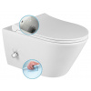 SAPHO - AVVA CLEANWASH závesná WC misa, integrovaná batéria a bidetová sprška, Rimless, 35,5x53cm, biela 100315