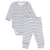 MBaby Zavinovacie rebrované body + tepláčky, 2D sada Prúžok, granát, veľ. 62, 62 (2-3m)