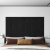 Nástěnné panely 12 ks černé 30 x 30 cm samet 1,08 m² Černý 343812