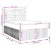 vidaXL Posteľný rám boxsping s matracom bledosivý 160x200 cm zamat - Sivá - 48449-57390