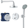 GROHE Grohtherm sprchový systém pod omietku s termostatom, horná sprcha 4jet priemer 160 mm, ručná sprcha 1jet, chróm, 34735000