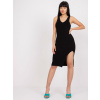 Čierne rebrované mini šaty TW-SK-BI-B001.67P-black ONE SIZE