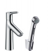 HansGrohe Talis S - Páková umývadlová batéria s ručnou sprchou Bidette, chróm 72290000