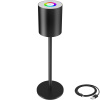 tectake 405247 retro stolová lampa corly, led, 7 svetelných farieb, stmievateľná - čierna