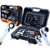 Sada nástrčných kľúčov 1/4'' + 3/8'' 46 dielna NEO TOOLS 10-019