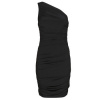 MICHAEL Michael Kors Krátke šaty RUCHED 1 SHLDR MINI DRESS Čierna