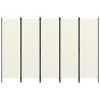 vidaXL Paraván s 5 panelmi, krémovo biely 250x180 cm