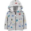 CARTERS Mikina S Kapucňou Na Zips Gray Neutrál -3m