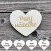 Drevený výrez gravírované srdce - Pani učiteľke - 30mm