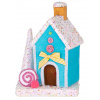 Dekorácia MagicHome Vianoce Candy Line, domček, modrý, 19x27 cm