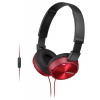 SONY headset náhlavní MDRZX310APR/ sluchátka drátová + mikrofon/ 3,5mm jack/ citlivost 98 dB/mW/ červená