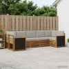 Rohová sofa sada s polštářem 6 pcs Přírodní a světle šedá 3384792
