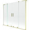 Mexen Velar L Duo, 2-krídlová posuvná vaňová zástena 200 x 150 cm, 8mm číre sklo, zlatá matná, 896-200-003-02-55