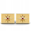 Golden Compass Cufflinks s rubínovými zirkónmi (Golden Compass Cufflinks s rubínovými zirkónmi)