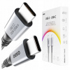 Kábel DEKO USB typ C - USB typ C 0,5 m strieborný