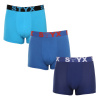 3PACK pánske boxerky Styx sport guma modré (3G96789) XL
