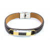 CITY STORM Kožený pánsky náramok s platničkou - Genova