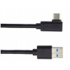 PremiumCord ku31cz05bk USB typ C/M zahnutý konektor 90° - USB 3.0 A/M, 50cm